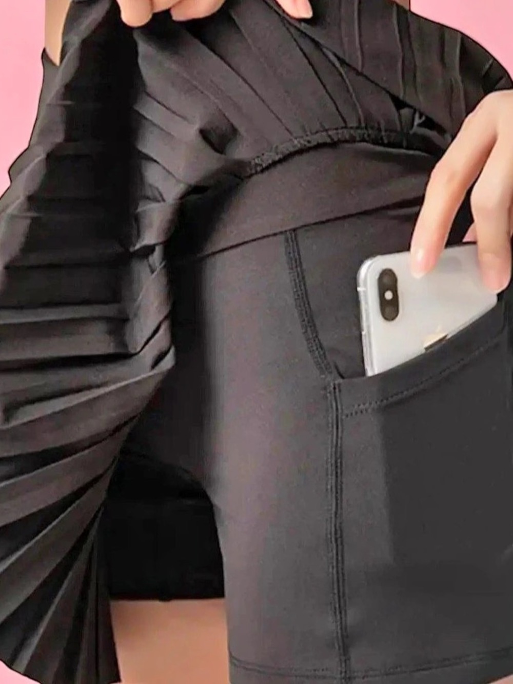 High-Rise Skirt Pleated Athletic Skirt in Black brand new - Picture 2 of 2